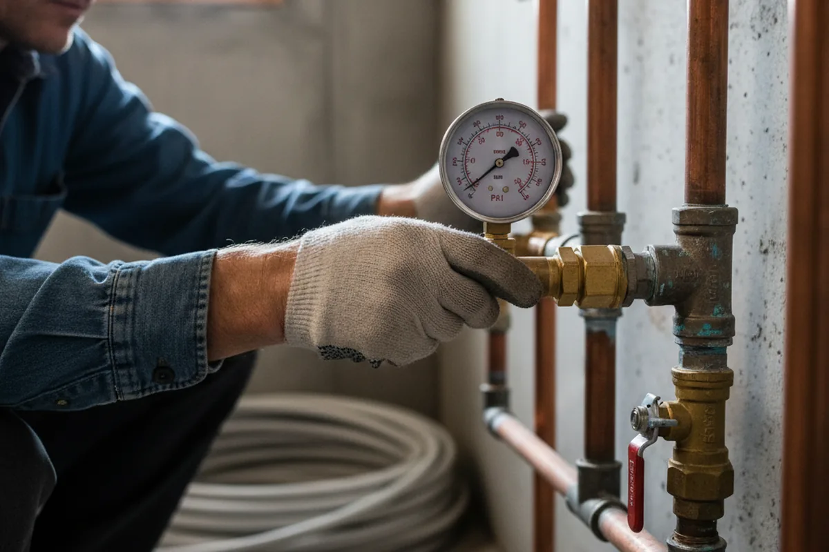 Pressure testing a repaired line during Water Line Repair in Pawleys Island
